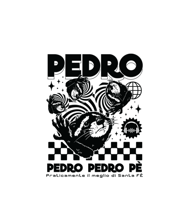 Pedro techno model alb pe tricou