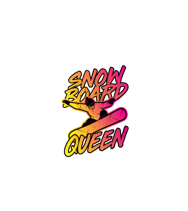 snowboard queen model negru pe tricou