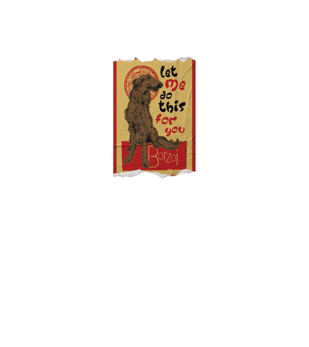 BORZOI retro poster chat noir poster texture model galben deschis pe tricou