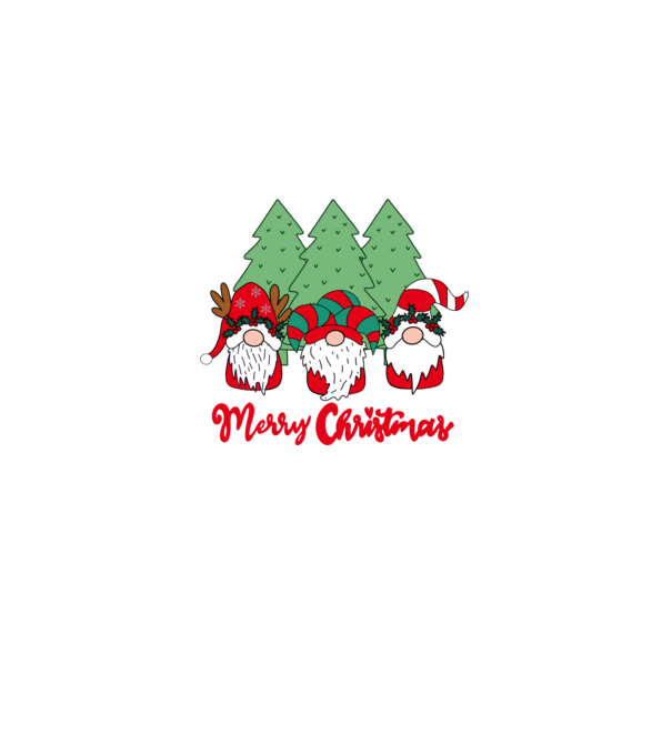 Merry christmas gnomes model negru pe tricou