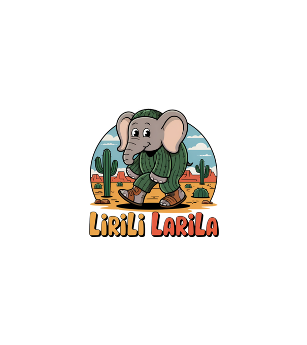 Lirili Larila model negru pe tricou
