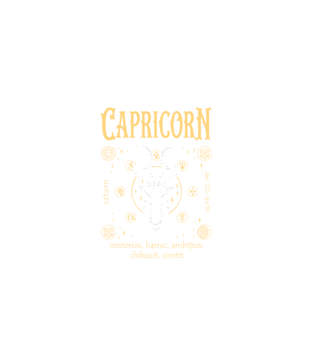 Zodiac bărbat CAPRICORN golden model negru pe tricou