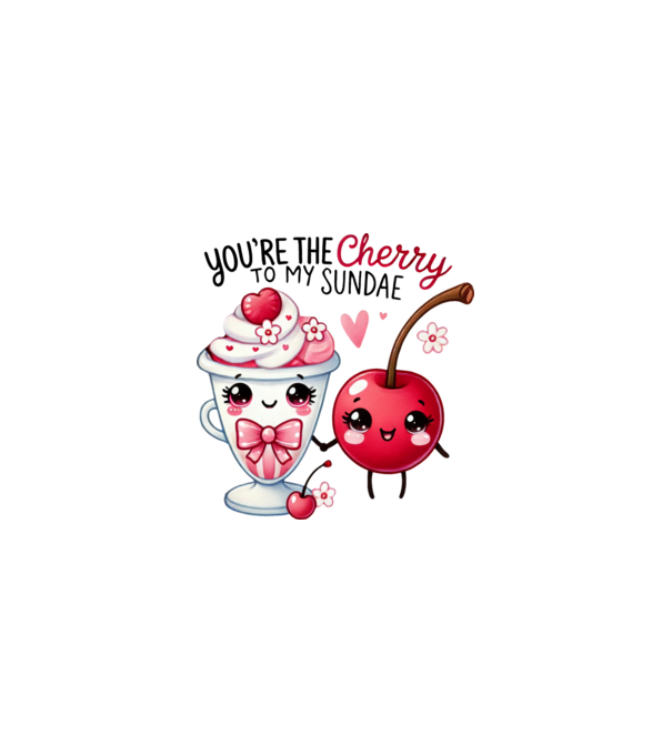 Cherry to my Sunday model alb pe tricou
