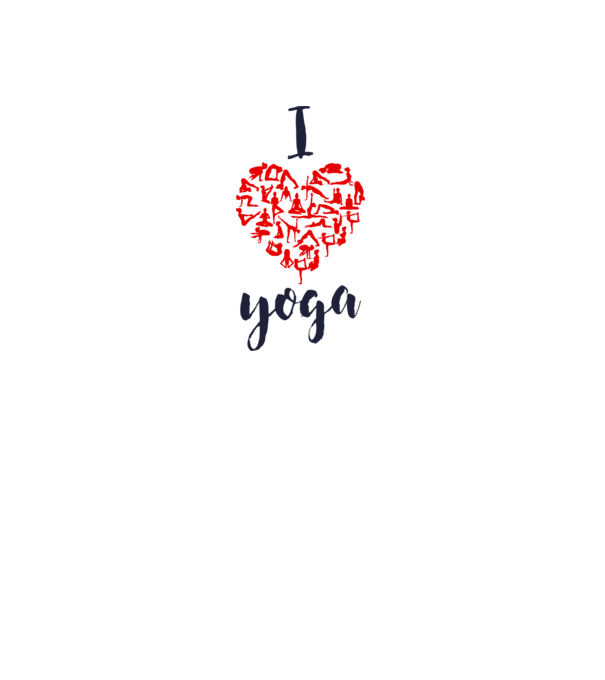 I love yoga model alb pe tricou