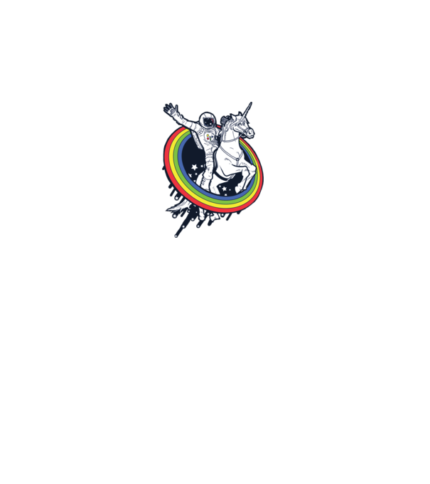 Unicorn Spaceman model negru pe tricou