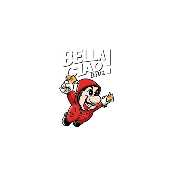 mario la casa de papel model negru pe tricou