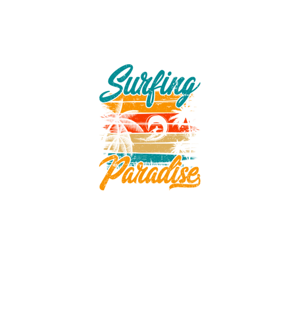 Surfing Paradise model negru pe tricou