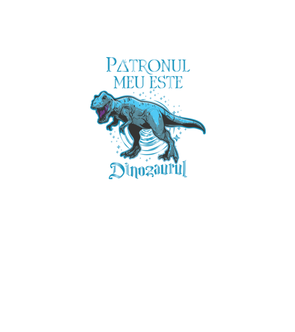 Patronul meu este dinozaurul model negru pe tricou