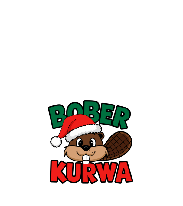 Bober kurwa xmas model alb pe tricou