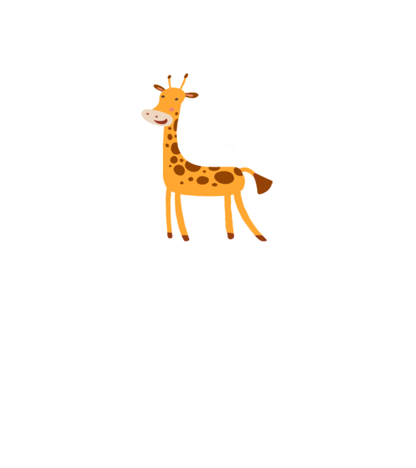 Girafă drăguță model alb pe tricou
