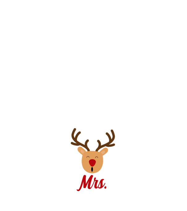 Mrs Reindeer christmas couple model alb pe tricou