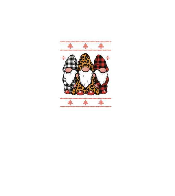 Ugly sweater gnomes model negru pe tricou