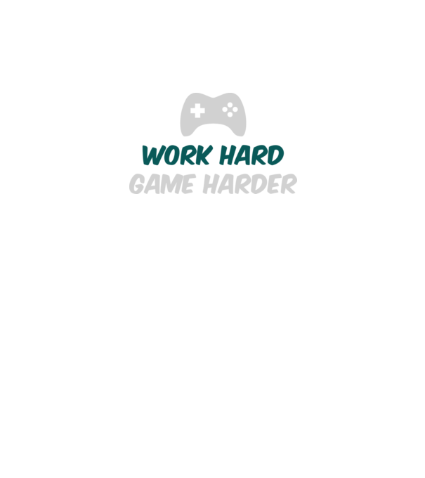 Work hard, game harder model negru pe tricou