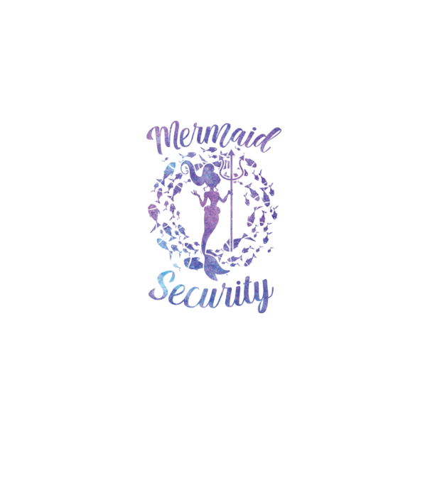 Mermaid Security girls aquarell model negru pe tricou
