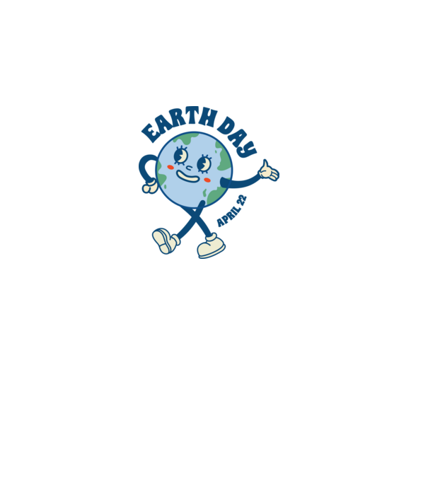 Earth Day model alb pe tricou