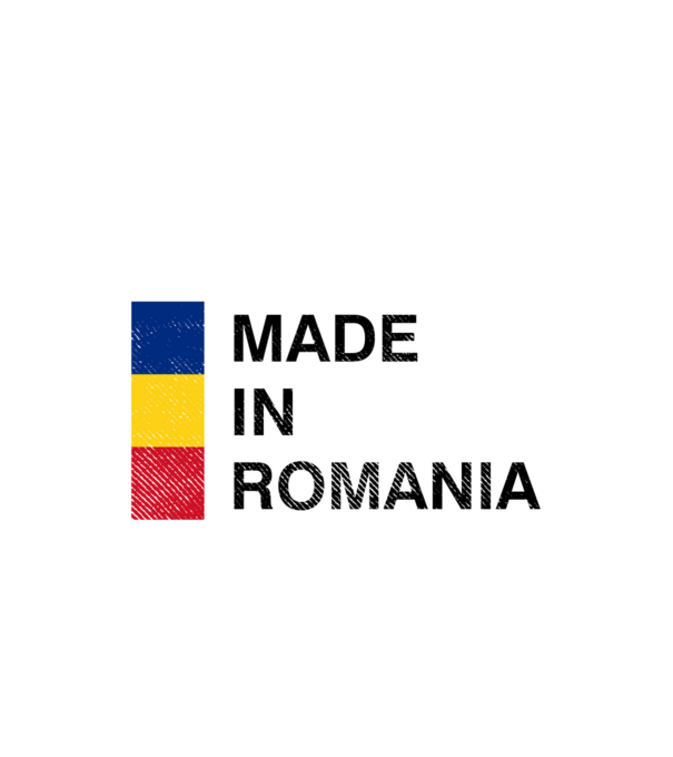 made in romania model alb pe tricou