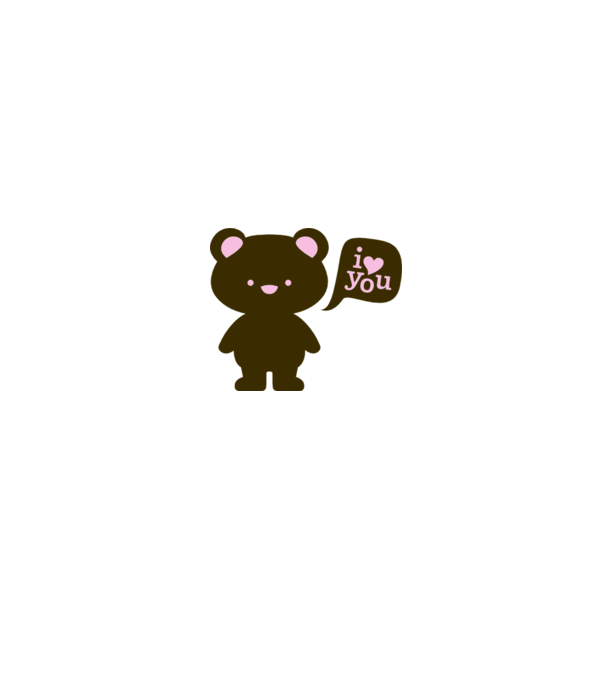 I Love You Bear model alb pe tricou