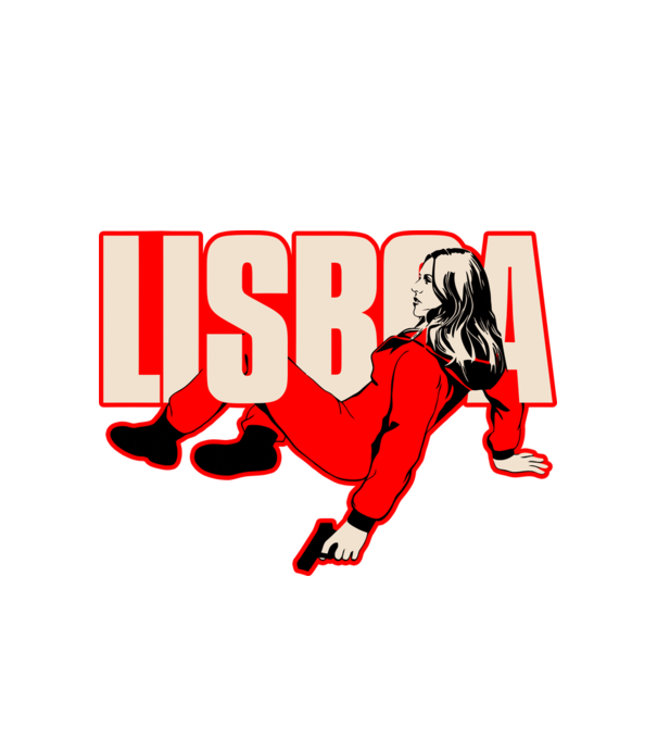 lisboa la casa de papel model alb pe tricou