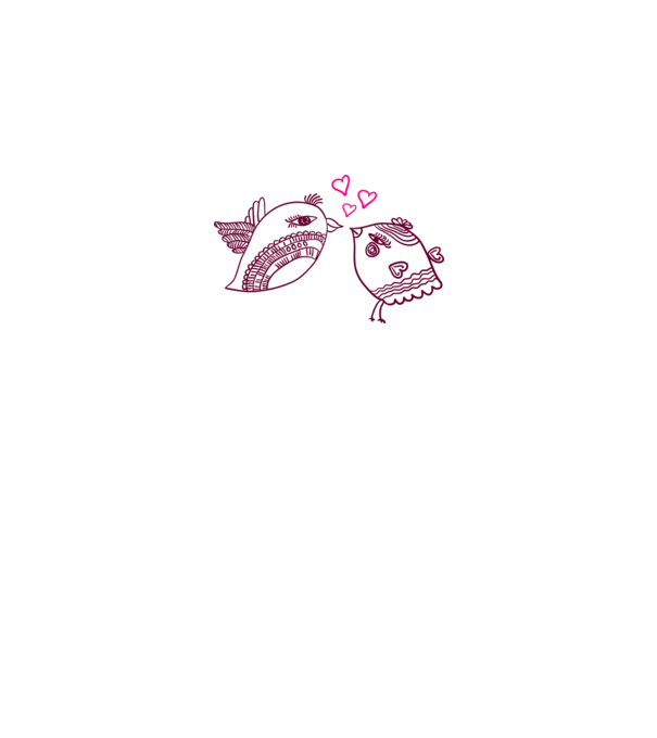 lovebirds model alb pe tricou