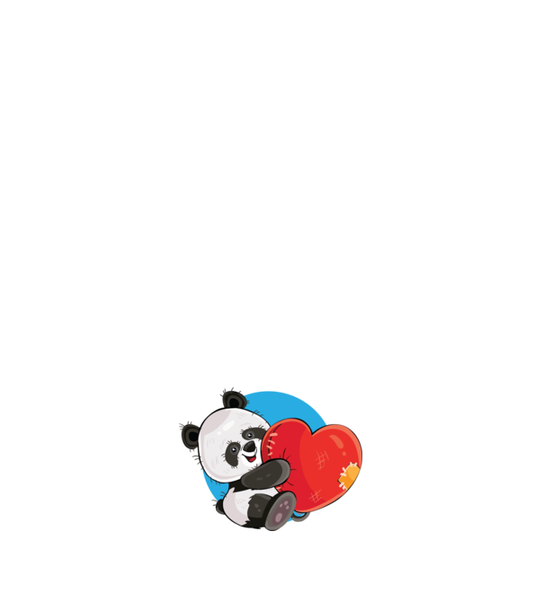 Dragoste panda model alb pe tricou