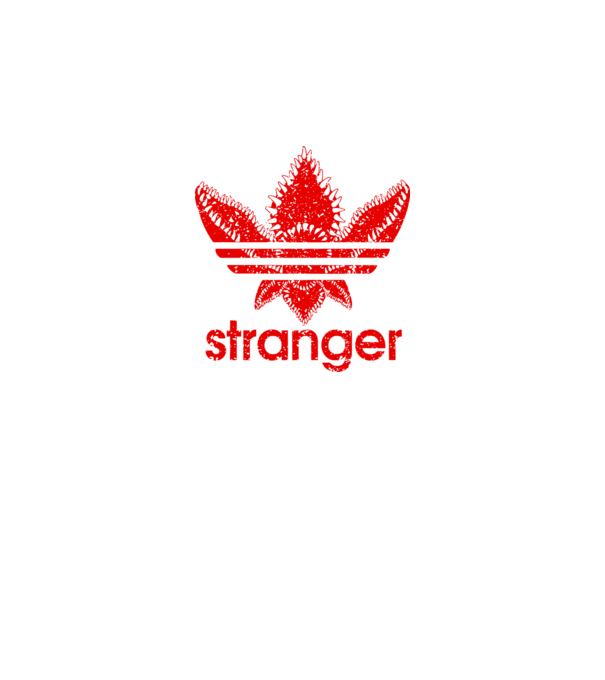 stranger logo red model negru pe tricou
