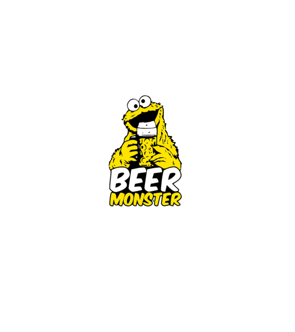 Monstru bere model gri pe tricou