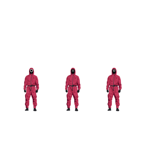 squid game characters model alb pe tricou