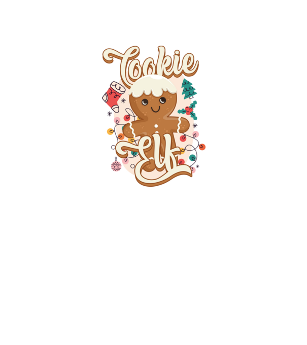 Cookie elf model alb pe tricou