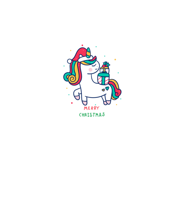 merry christmas unicorn model negru pe tricou