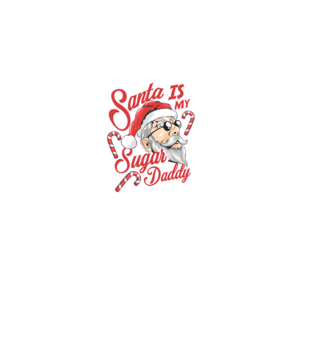 Santa is my sugar daddy model negru pe tricou