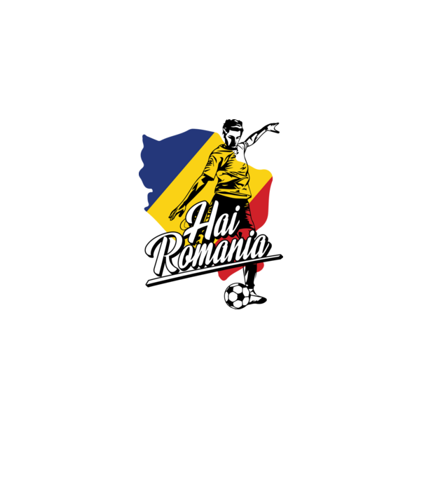 Hai romania fotbal model albastru deschis pe tricou