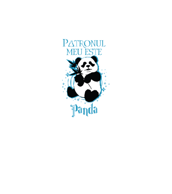 Patronul meu este PANDA model negru pe tricou