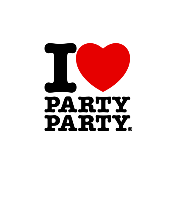 I love party party model alb pe tricou