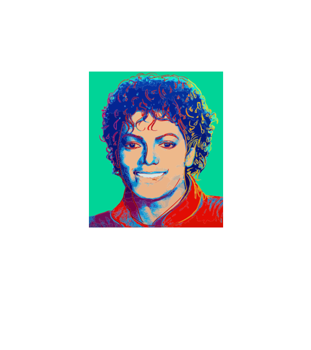 Micheal Jackson Art model alb pe tricou