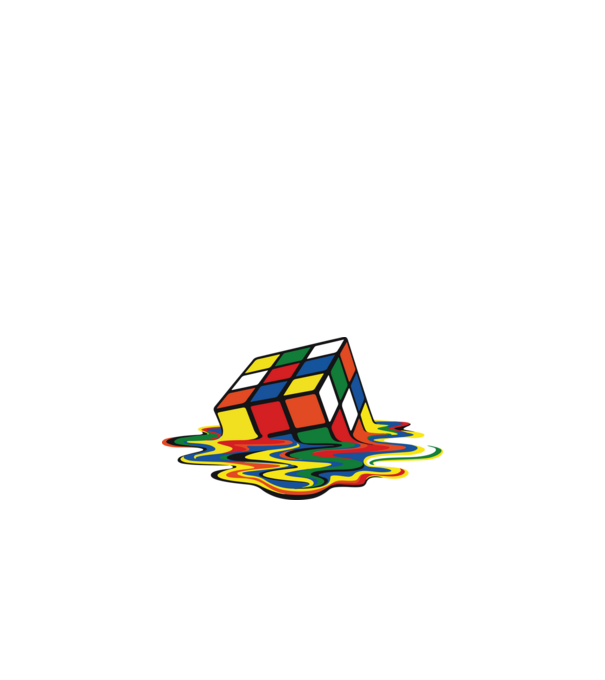 Melting Rubik model negru pe tricou