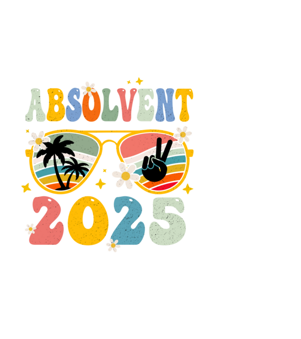Absolvent 2025 model negru pe tricou