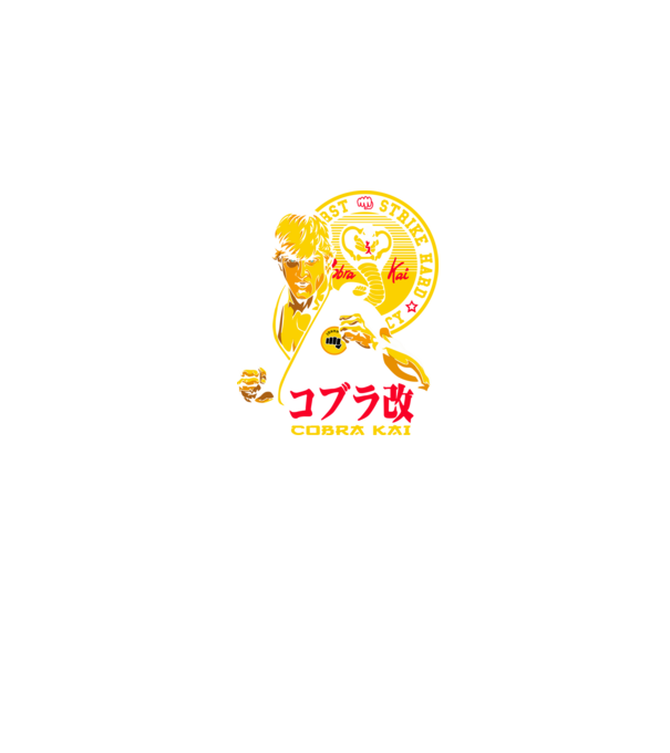 cobra kai poster model albastru jeanși pe tricou