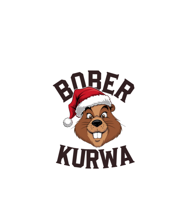 Bober kurwa xmas model alb pe tricou