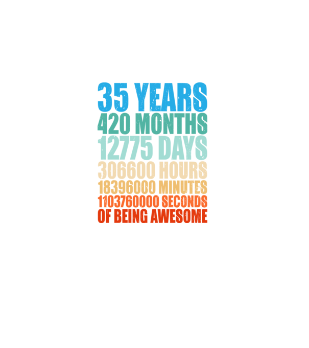35 years of being awesome model negru pe tricou