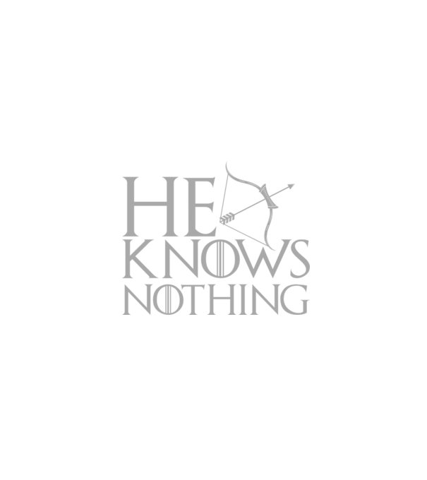 Cuplu He knows nothing model negru pe tricou