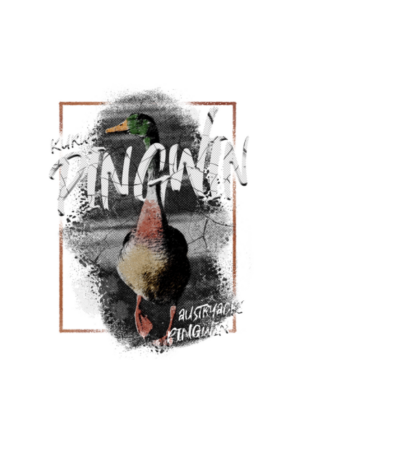 Kurwa pingwin model negru pe tricou