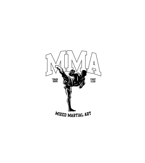 MMA model negru pe tricou