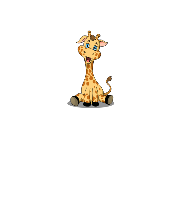Cute giraffe model alb pe tricou