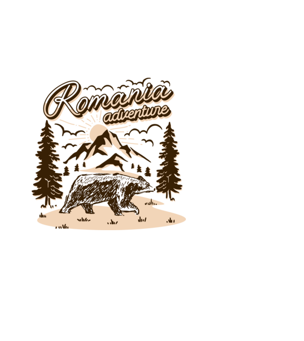 Romania bear adventure model negru pe tricou