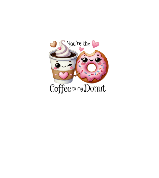 Coffee to my Donut model alb pe tricou