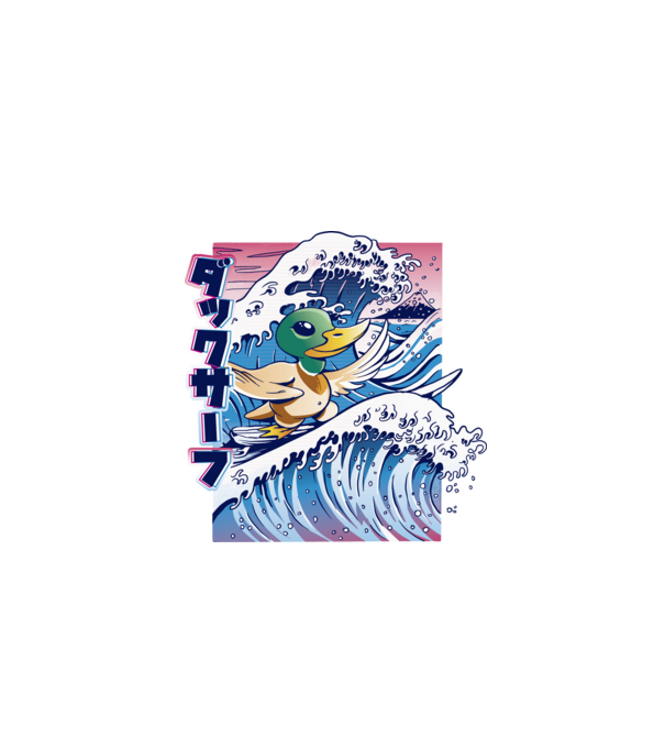 Surfer Duck model negru pe tricou