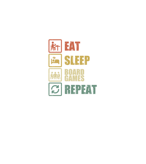 eat sleep Board Games repeat model negru pe tricou
