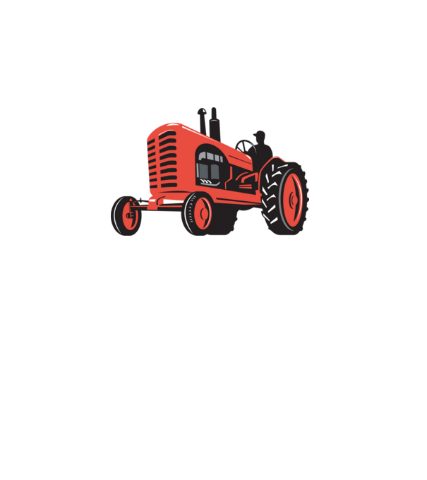 TRACTOR model alb pe tricou