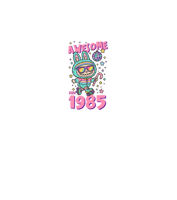 Awesome since 1985 - Labubu model negru pe tricou