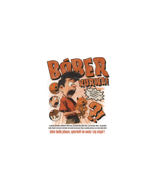 Bobr Kurwa comic model verde de măr pe tricou